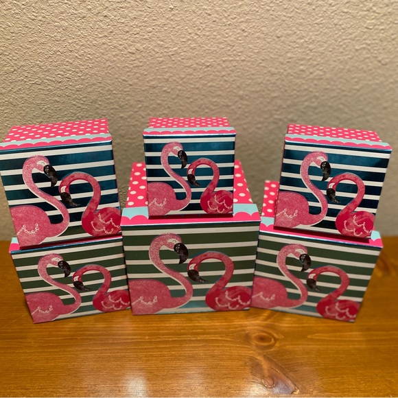 Flamingo Decorative Storage Nesting Boxes Set Of 6, Flamingo Storage Boxes - Picture 3 of 11